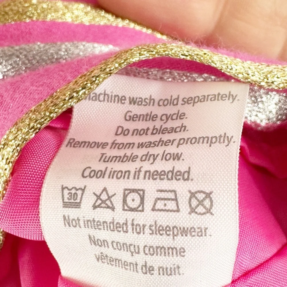 Dressed Up by Gymboree Family Brunch Girls Pink Metallic Shimmer Striped Dress